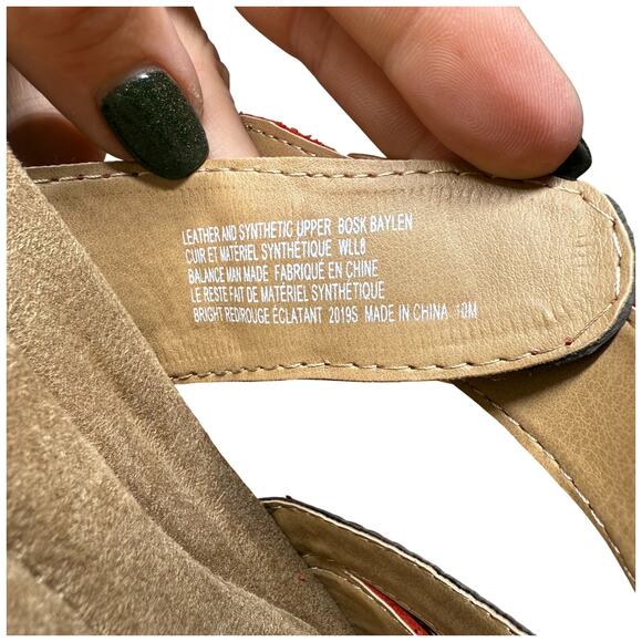 EARTH ORIGINS Bosk Baylen Women 10M Red Leather Slide Sandals Adjustable Strap - Picture 13 of 13